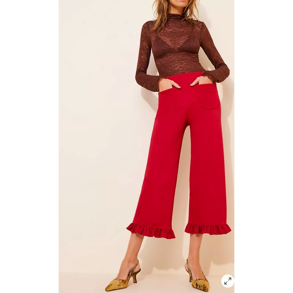 Maeve The Collette Ruffle Hem Wide Leg Pants